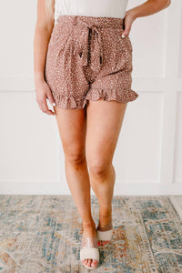mittoshop Short Leash Ruffled Shorts in mauve - women's shorts