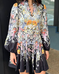 Oolala - Floral Belted Swing Dress