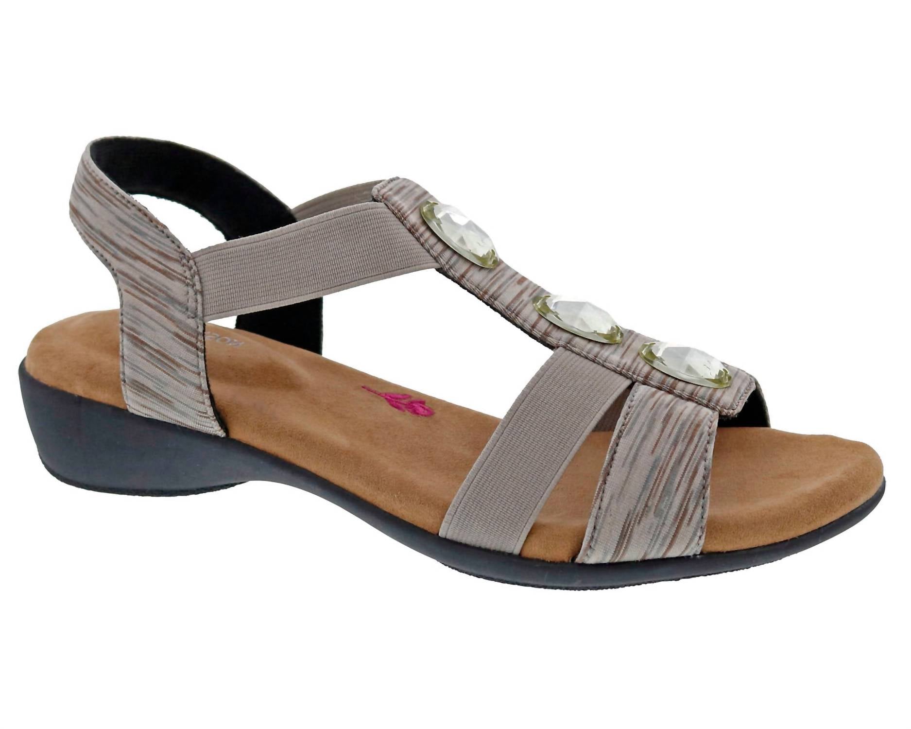 Ros Hommerson Women's Mackenzie Sandals in taupe - women's sandal - detail view