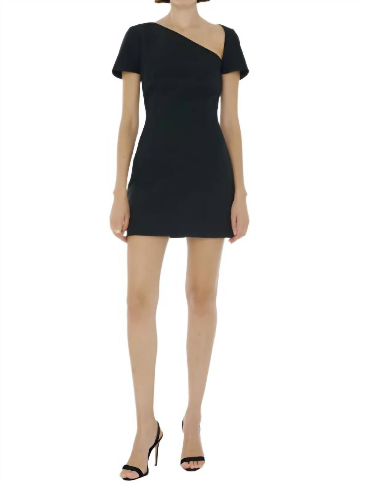 Toccin - Vanessa Angled Neckline Sculpted Dress