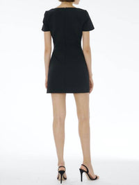 Toccin - Vanessa Angled Neckline Sculpted Dress