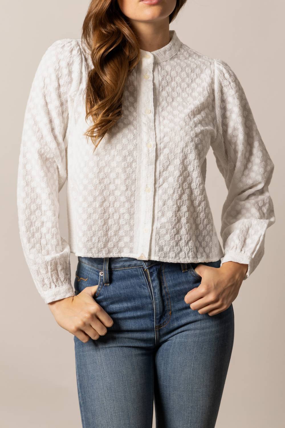 Kimes Ranch Daisychain Long Sleeve Blouse in pristine - women's long sleeve top
