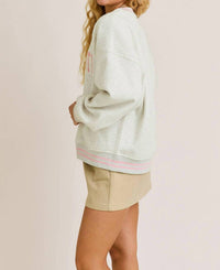 Le Lis - United States Crew Neck Embroidery Sweatshirt