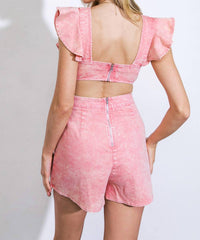 Flying Tomato - Acid Wash Twill Romper