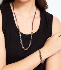 Anne Vaughan Women's Moon Shell And Gemstone Necklace in blue - women's jewelry - view 6