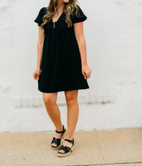 Joy Joy - V Neck Dress With Ring