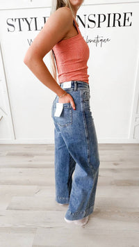 Flying Monkey - Super High Rise Trouser Hem Wide Jean