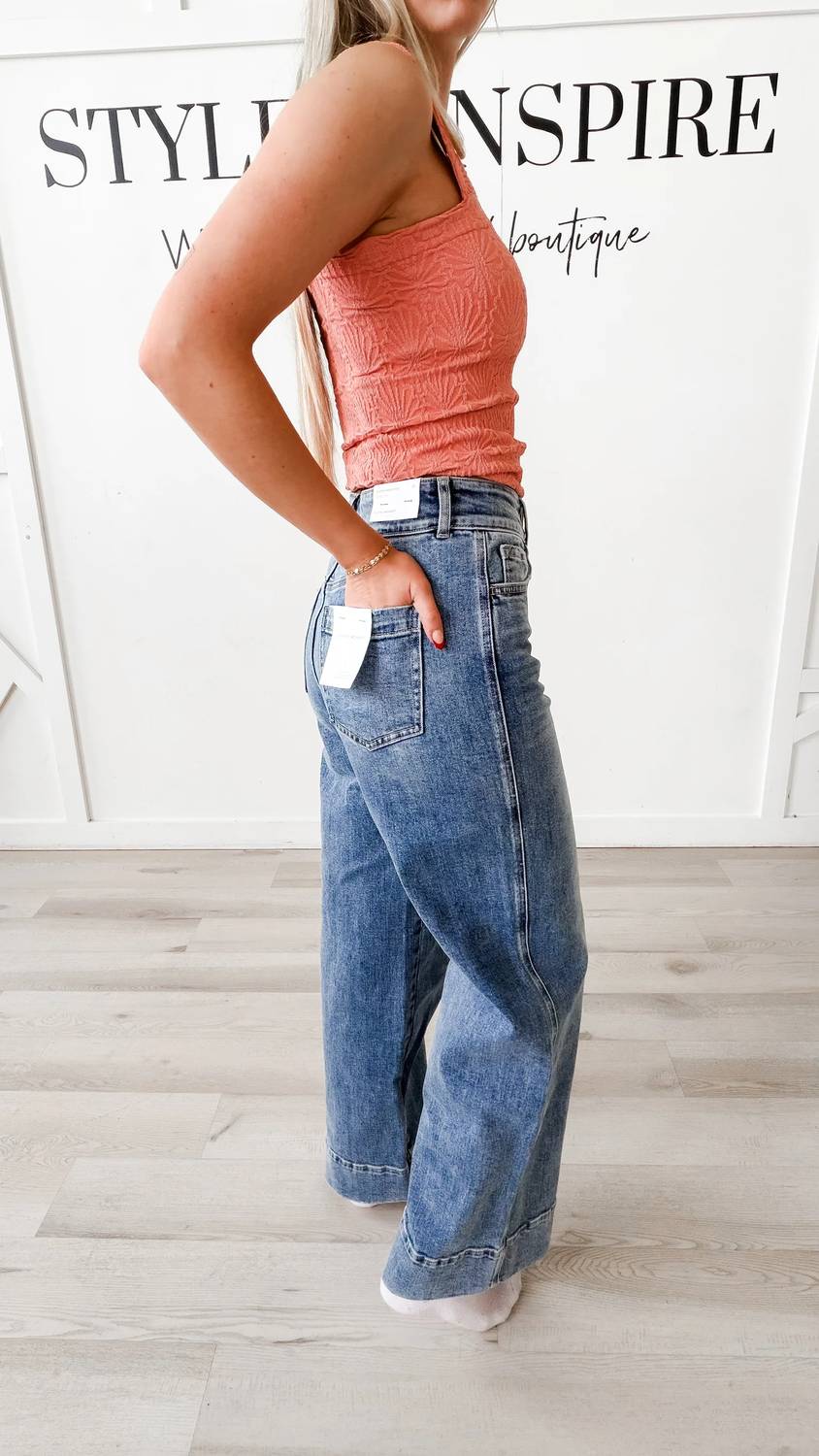 Flying Monkey - Super High Rise Trouser Hem Wide Jean