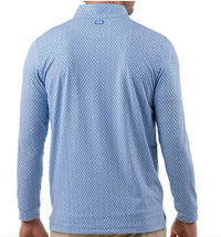 Good Good Golf Sky High Quarter Zip Polo in blue - men's shirt - detail view