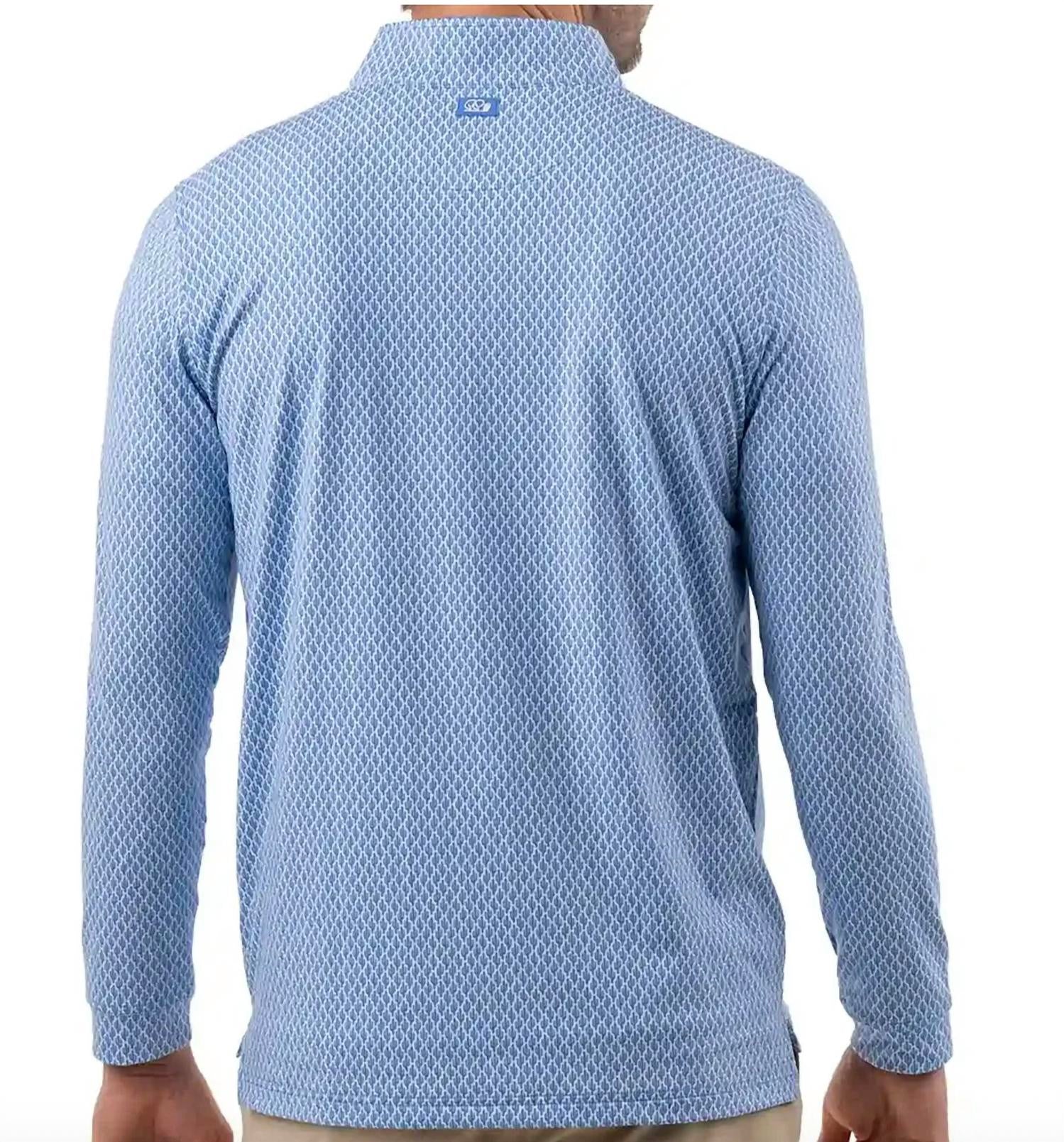 Good Good Golf Sky High Quarter Zip Polo in blue - men's shirt - detail view
