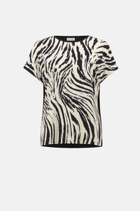 Joseph Ribkoff - Animal Print Pullover Top With Jewel Embellishment