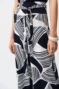 Joseph Ribkoff - Silky Knit Geometric Print Wide Leg Pull-On Pants