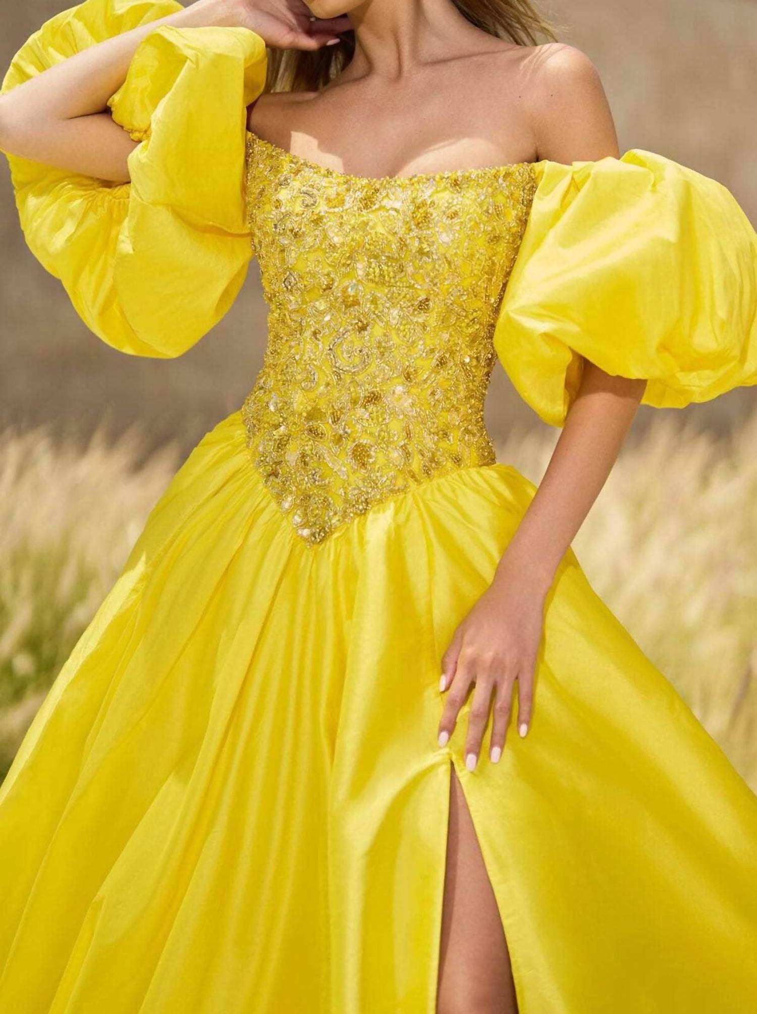 Sherri Hill - Off Shoulder Beaded Ball Gown