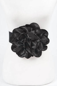 3Am By H&D Accessories - Women's Satin Big Flower Elastic Belt