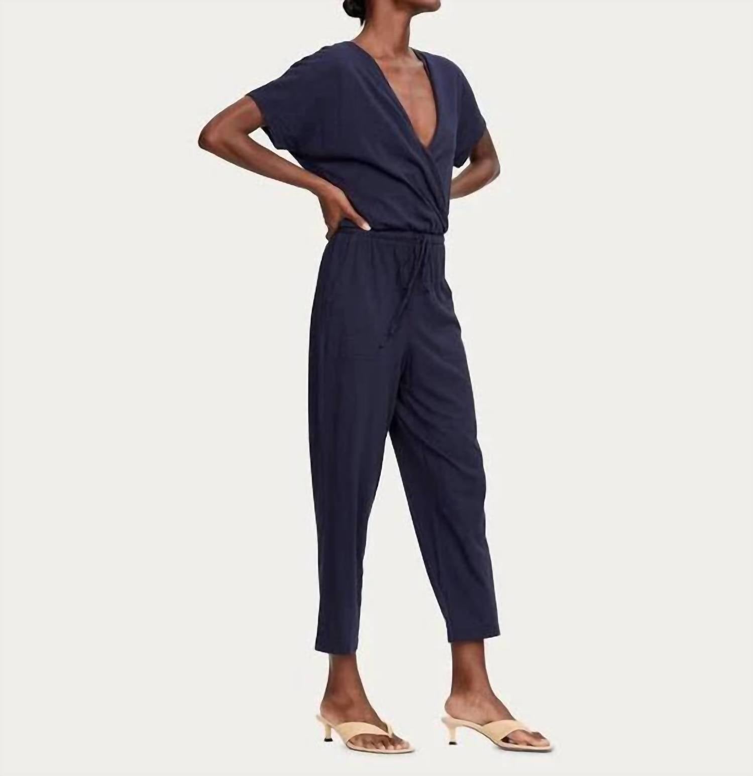 Michael Stars - Short Sleeve Surplice Jersey Jumpsuit