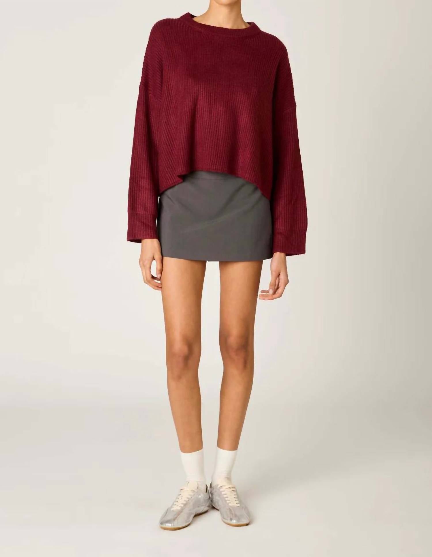 Nia - Ariana Wide Ribbed Knit Sweater