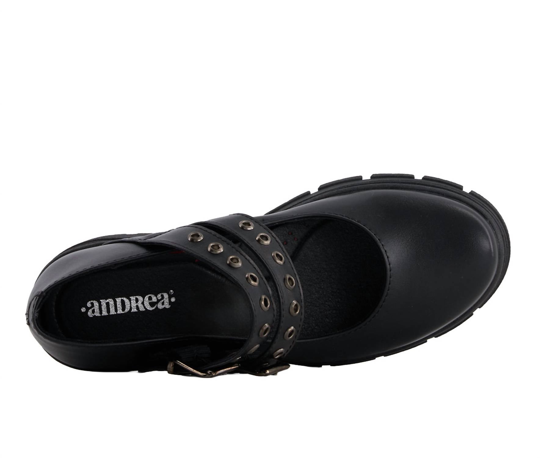 Andrea - Women's Heeled Double Strap Mary Janes