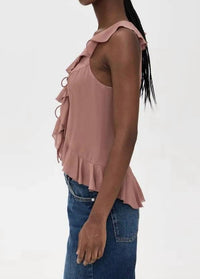 Reformation - Paulette Ruffle Tie Front Tank