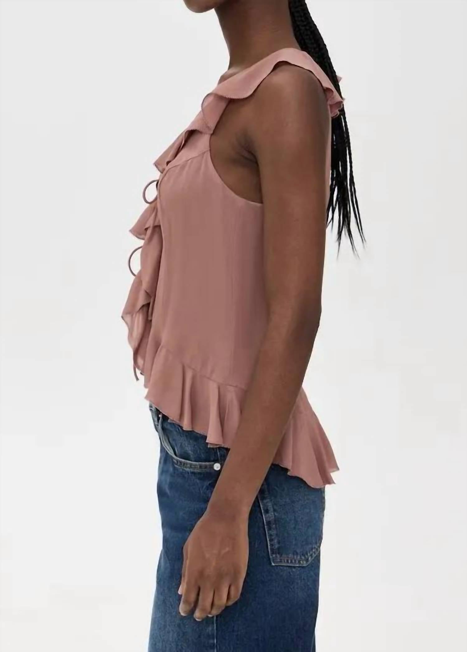 Reformation - Paulette Ruffle Tie Front Tank