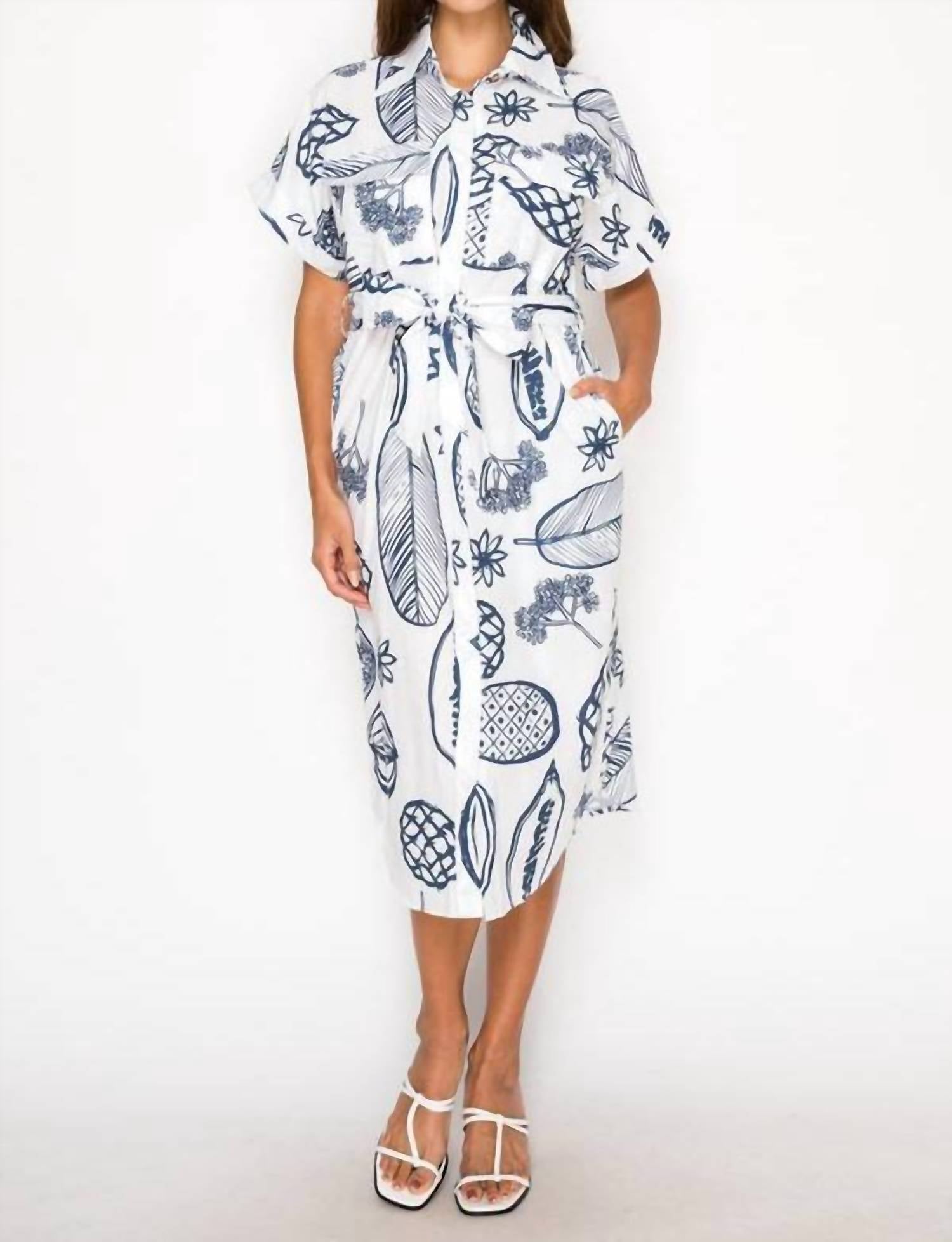 Meet Me In Santorini - Fruit Delight Shirt Dress