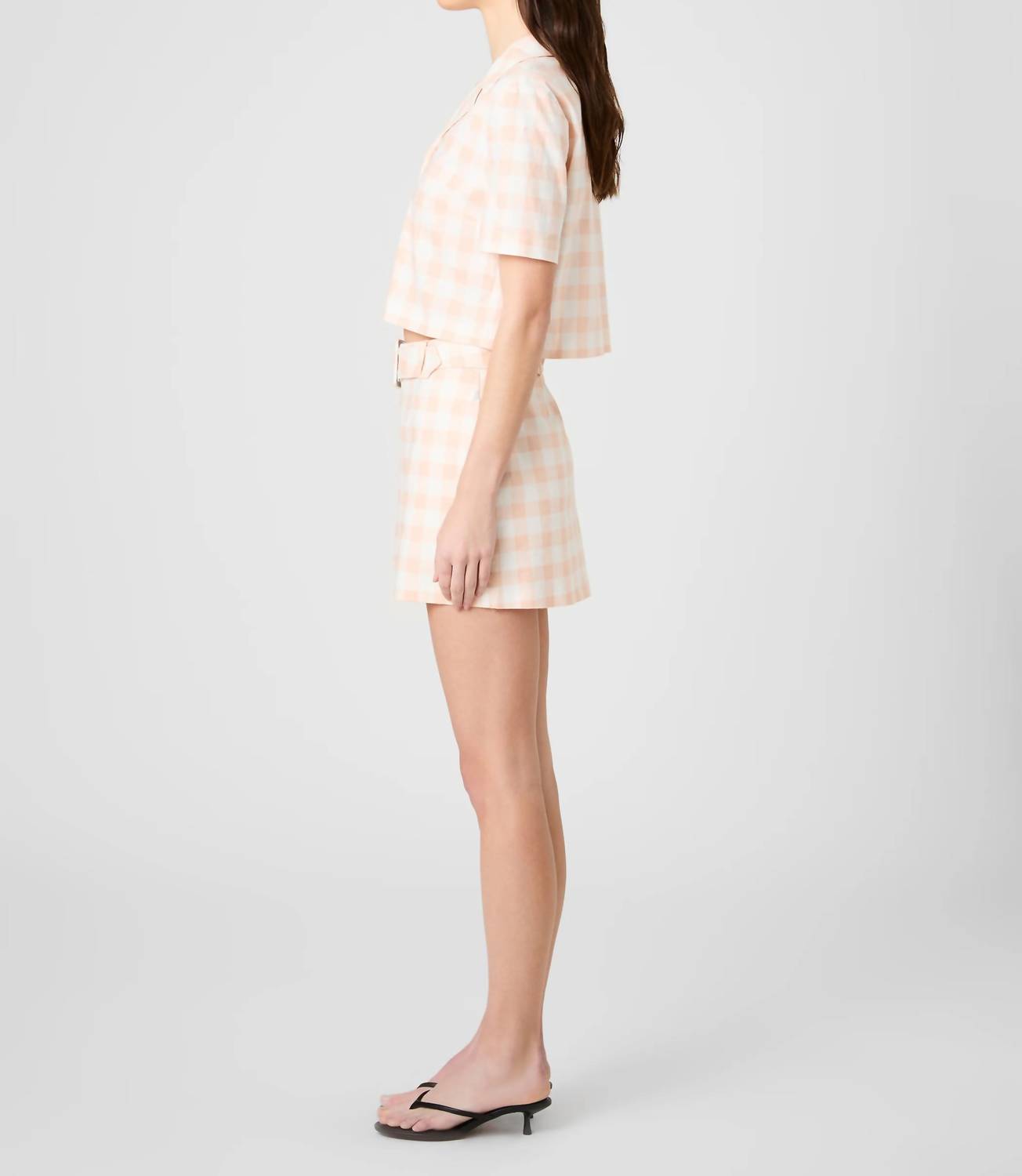 French Connection - Aspen Linen Gingham Crop Shirt