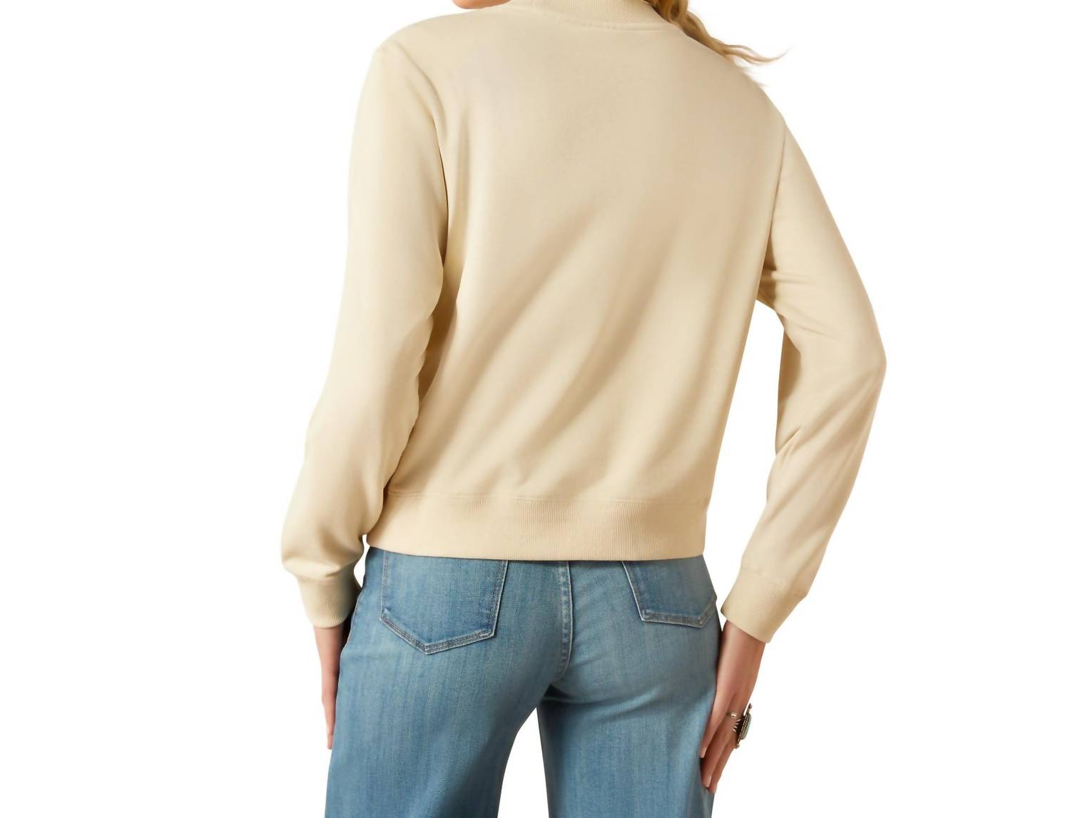 ARIAT Essential Crew Sweatshirt in summer sand - women's top - detail view