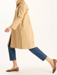 Tyler Boe Tasha Water Repellent Trench Coat in beige - women's jacket - detail view