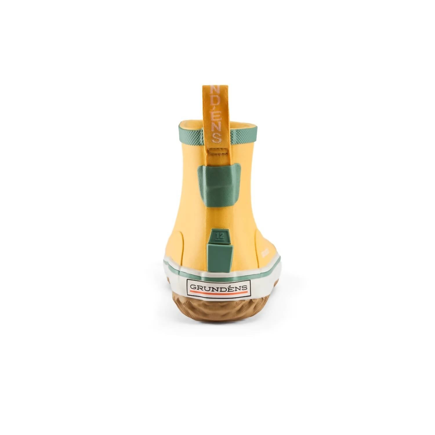 Grundens Kid's Guppy Rain Boots in pineapple - kids' shoe - alternate view