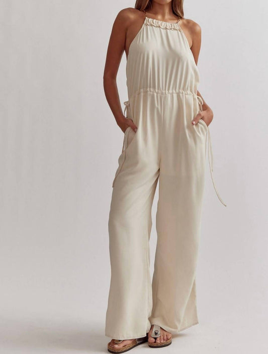 Entro - Sleeveless Wide Leg Romper w/ Chainlink Straps