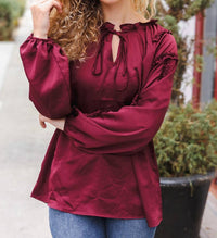 Haptics - Frilled Mock Neck Satin Top