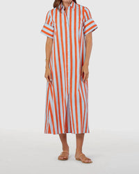 Livro - Gibbons Striped Midi Dress