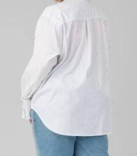 Good American - Crystal Good Button Down Long Lseeve Shirt - Plus
