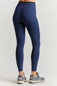 YEAR OF OURS Veronica Ribbed Two Tone Leggings in navy black - women's pants - detail view