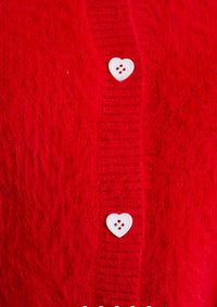 Le Lis - Heart Button Detail Sweater Cardigan