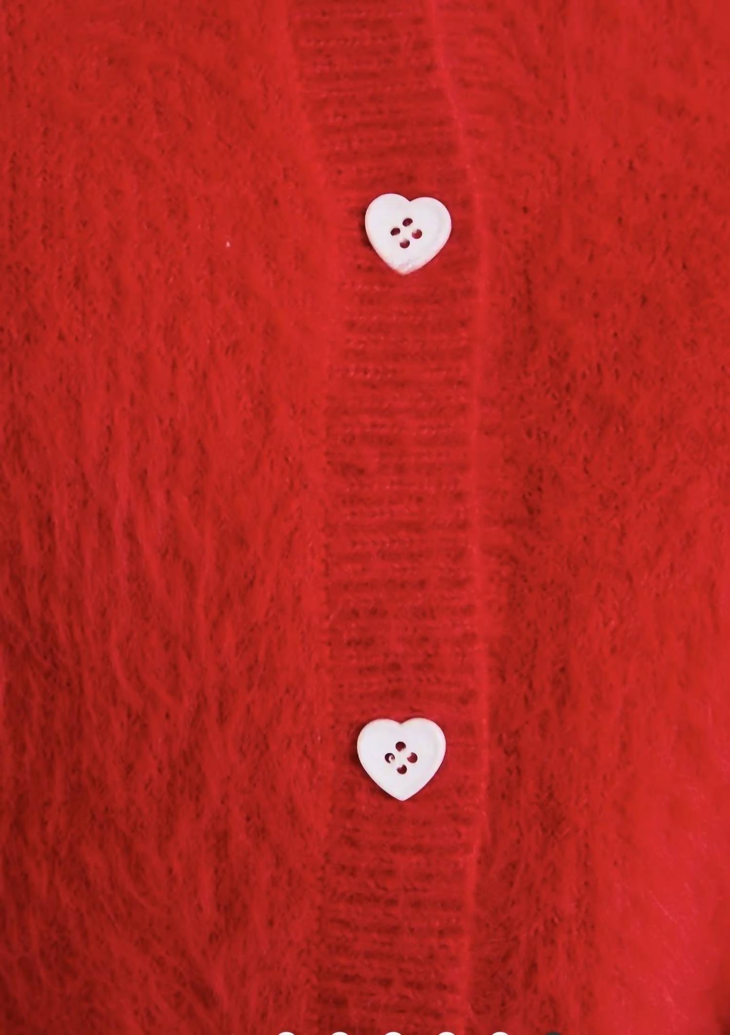 Le Lis - Heart Button Detail Sweater Cardigan