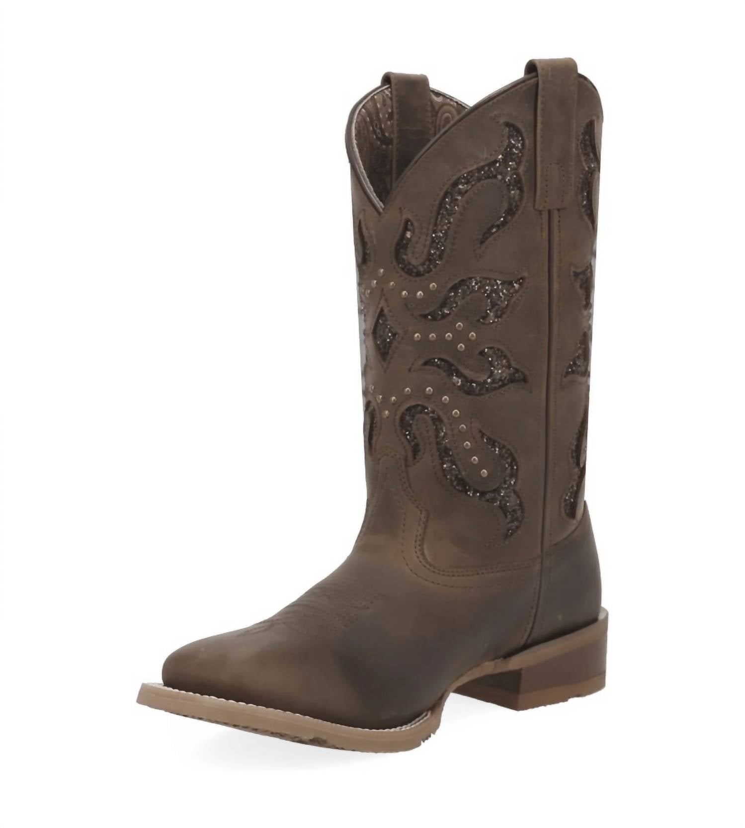 DAN POST. Women's Lonestar Lace Leather Boot in brown - women's shoe - alternate view