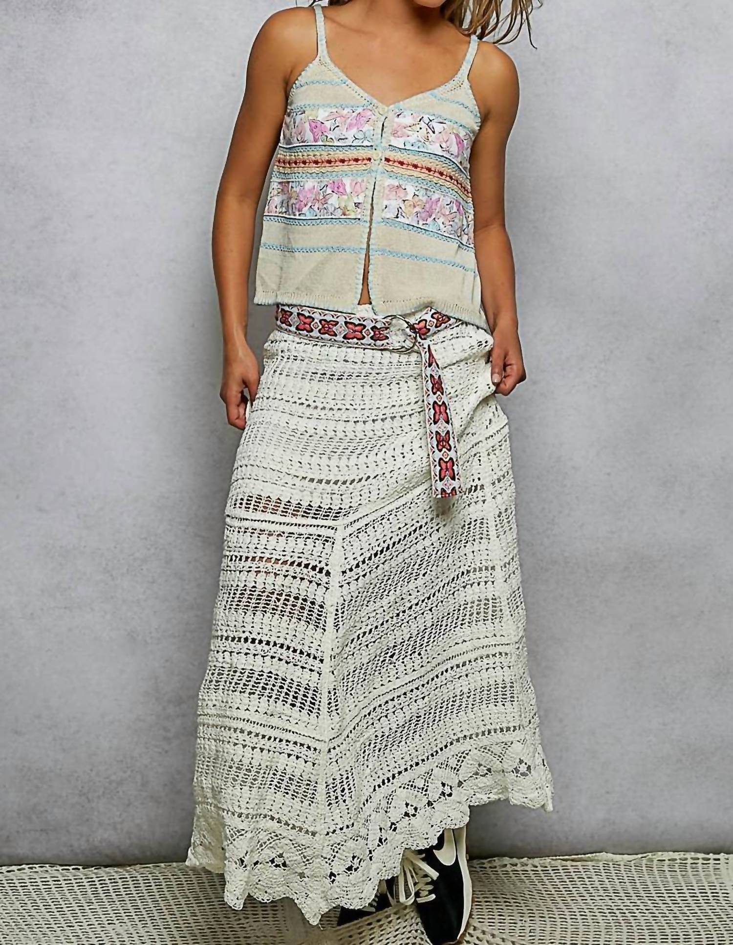 Pol - Cyprus Crochet Maxi Skirt