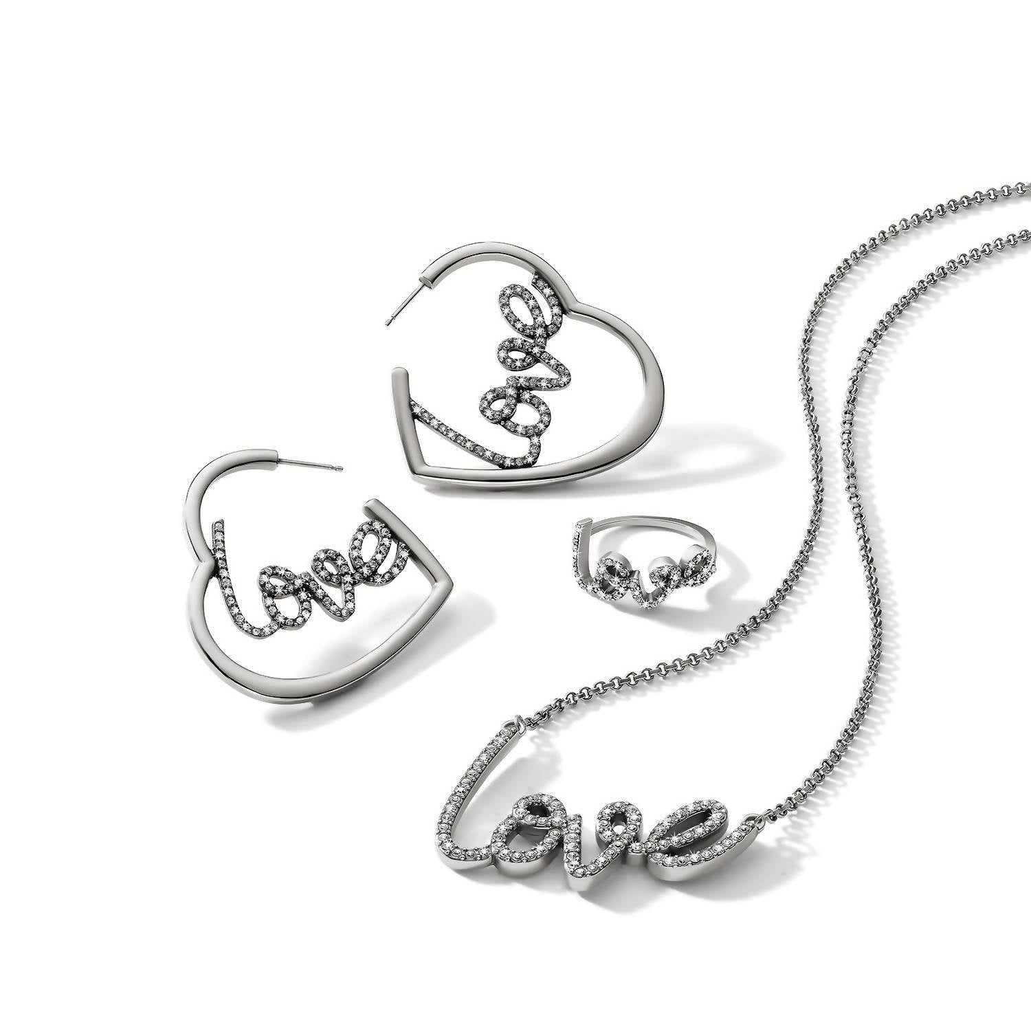 Brighton Women's Love Script Sparkle Ring in silver - women's jewelry - view 4