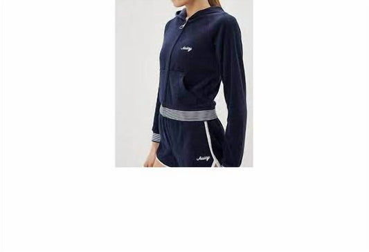 Micro Terry Striped Rib Hoody Jacket