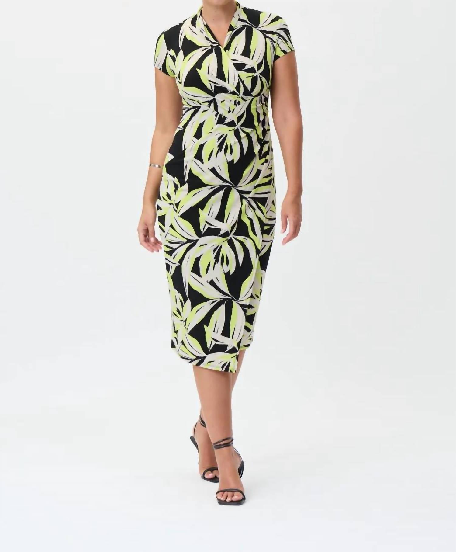 Joseph Ribkoff - CAP SLEEVE WRAP DRESS