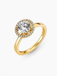 Pandora Women's Sparkling Round Halo Ring in gold - women's jewelry - view 6