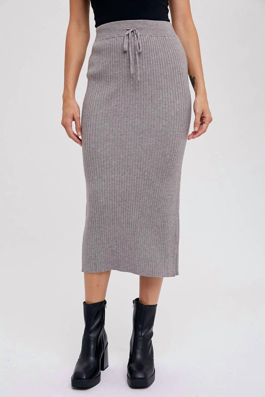 Bluivy - Ribbed Knit Midi Skirt