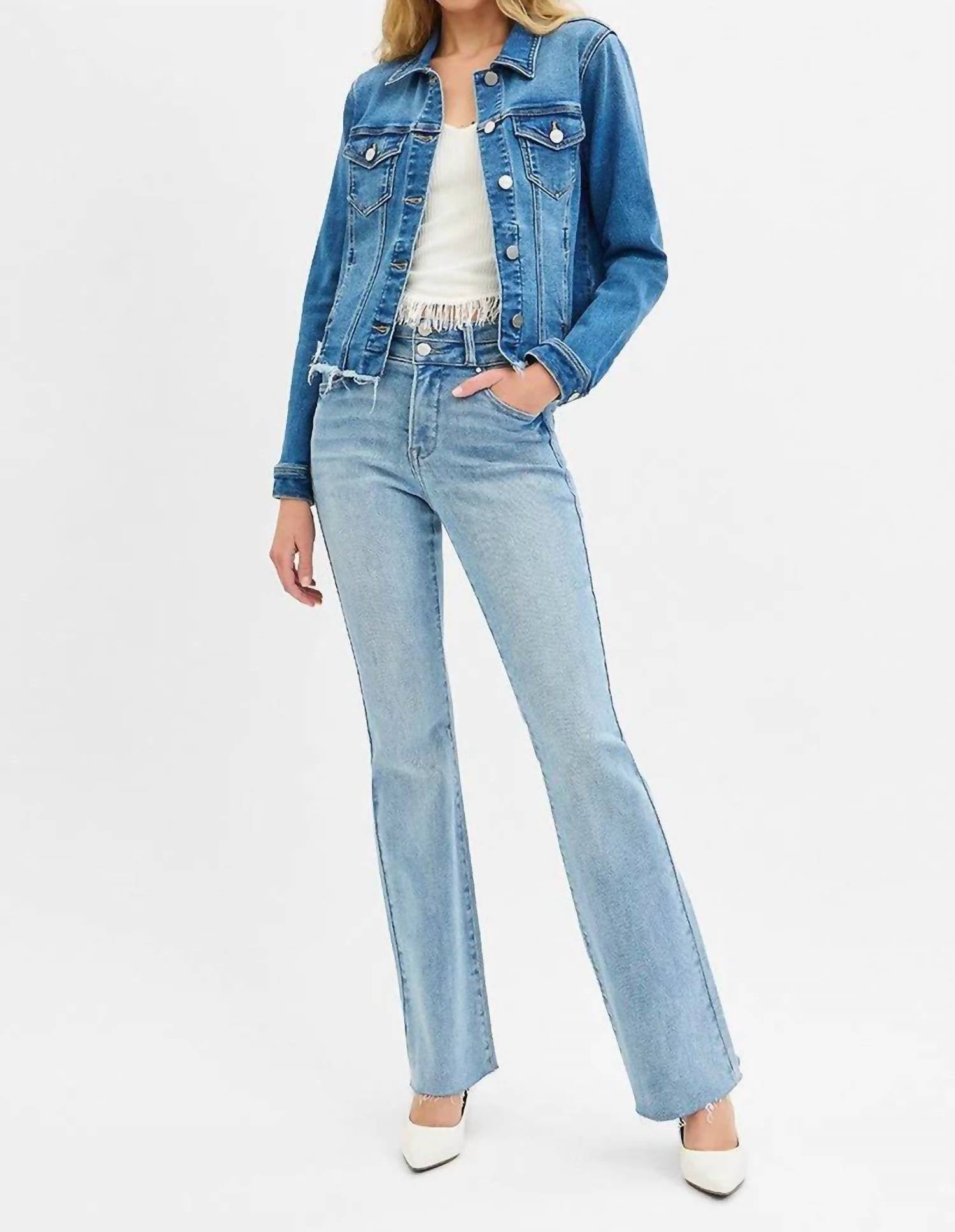 Risen - Fray Hem Western Jean Jacket