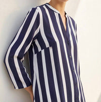 Vilagallo - Striped V Neck Shirt