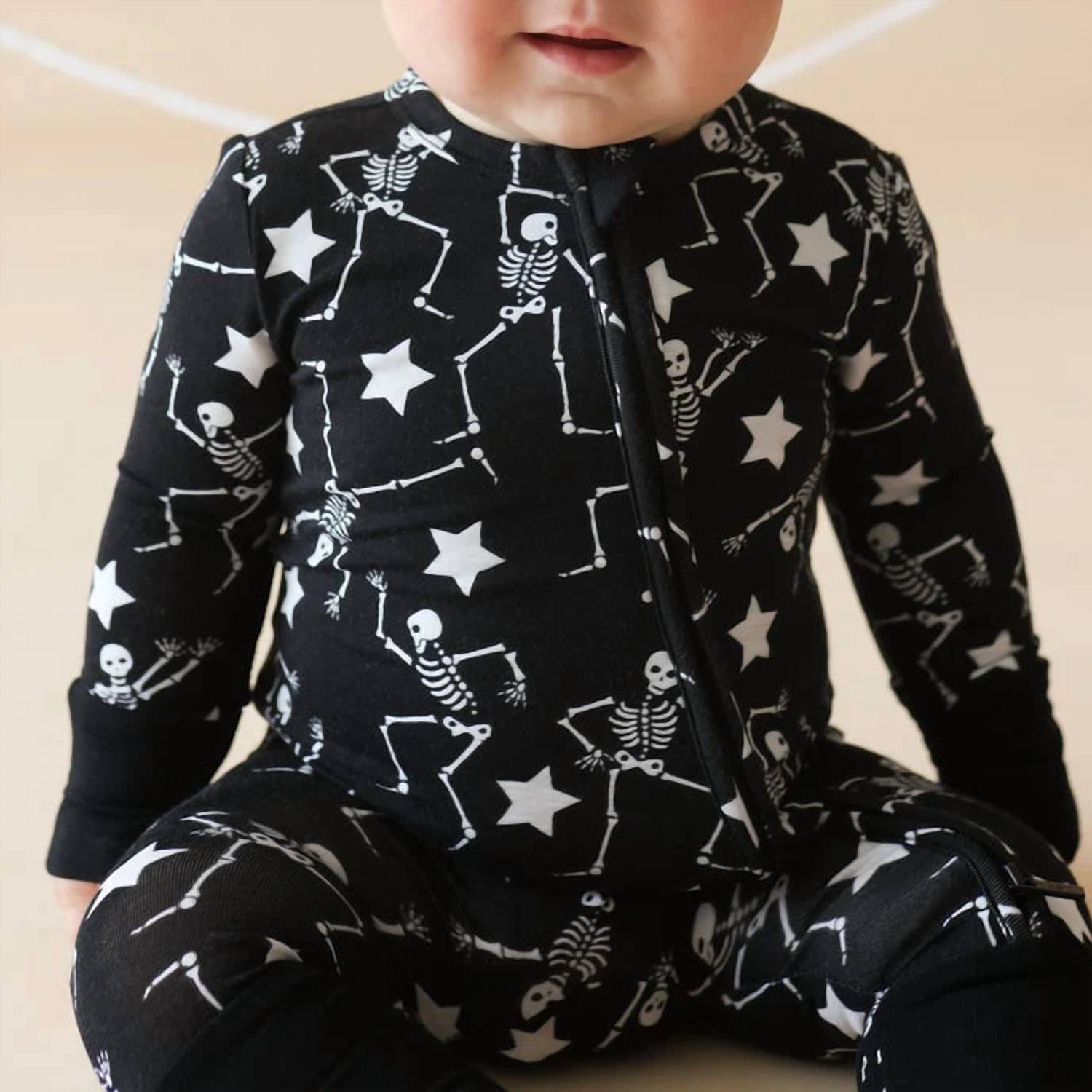 Posh Peanut - Baby Boys Funny Bones Glow In The Dark Convertible One Piece