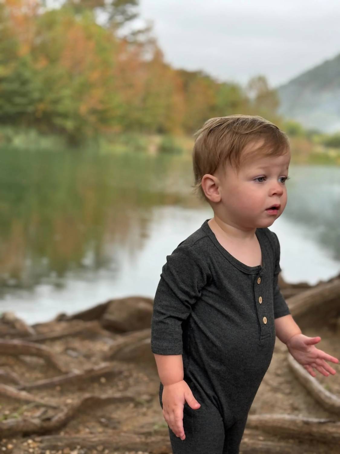 Me & Henry - Boy's Mason Ribbed Romper