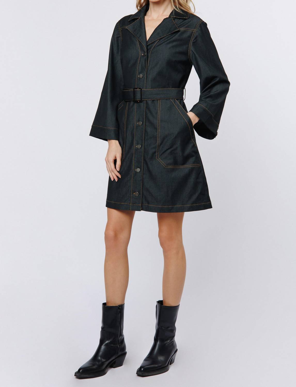 Ciebon - Franny Denim Button Down Mini Dress