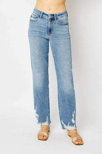 Judy Blue - High Rise Straight Leg With Heavy Destroy Jeans