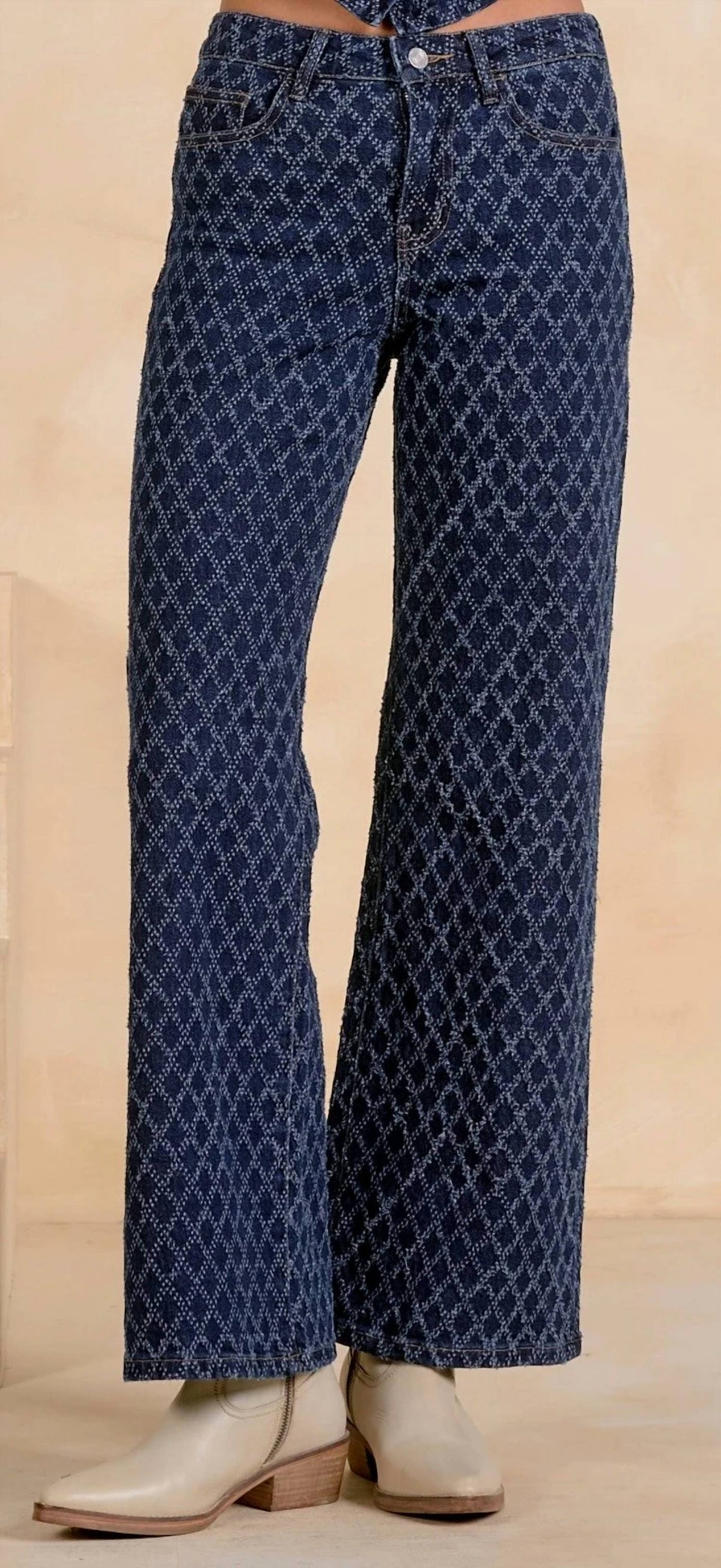 Elan - Diamond Pattern Jeans