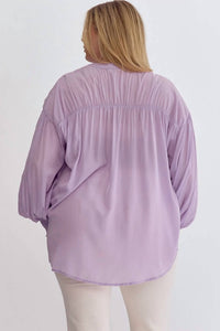Entro - Sara Curve Pleated Detail Button Up Blouse